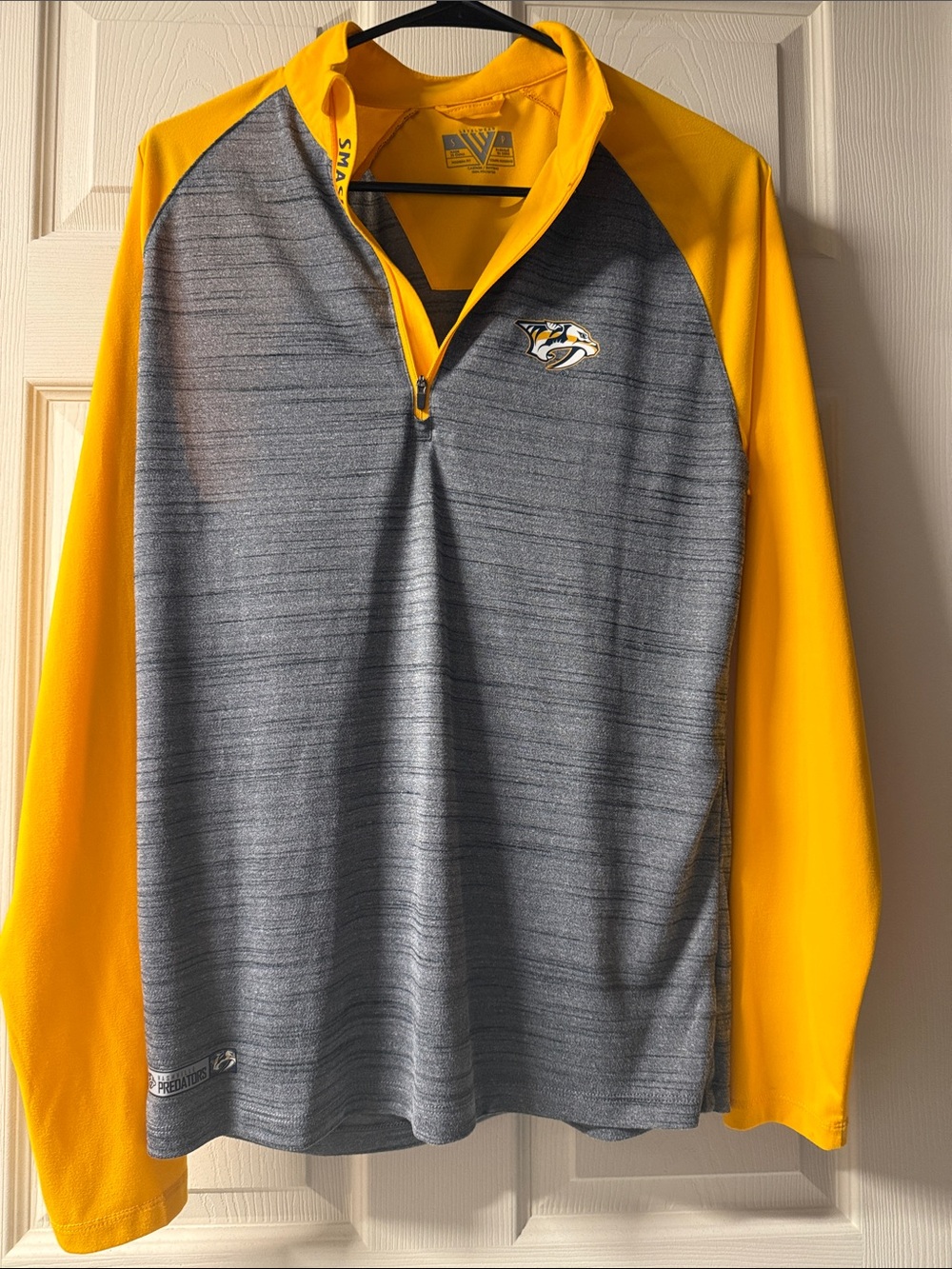 Nashville Predators Gray & Yellow Quarter-Zip Pullover